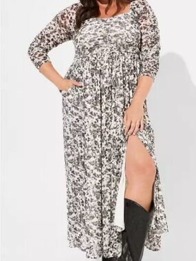 Torrid Mesh Rusched Maxi Dress